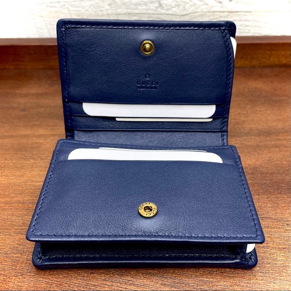 Gucci Blue Floral Quilted Bi-Fold Wallet 536353 - Picture 9 of 16